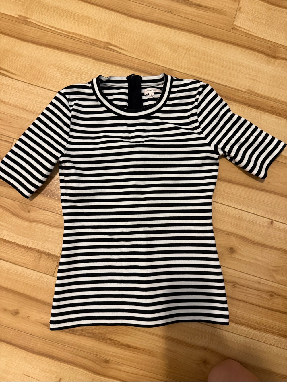Sunday Best Black & White Striped Short Sleeve Tee